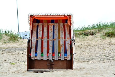 beach chair, beach, north sea, wind protection, holiday, hooksiel, north sea coast