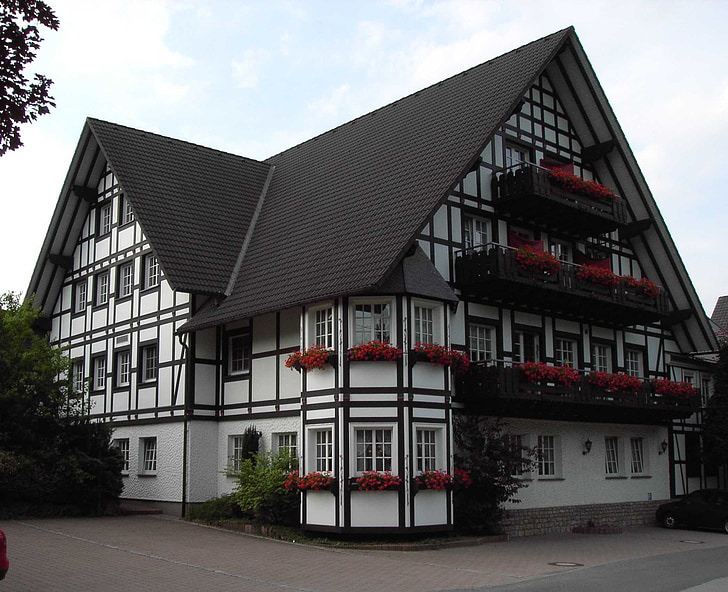 fachwerkhaus, home, truss, old