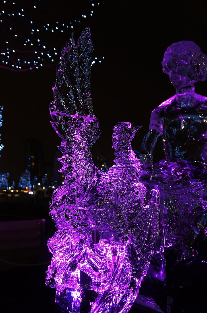 фіолетовий, фіолетовий, Темний, ніч, лід, скульптура, Красивий
