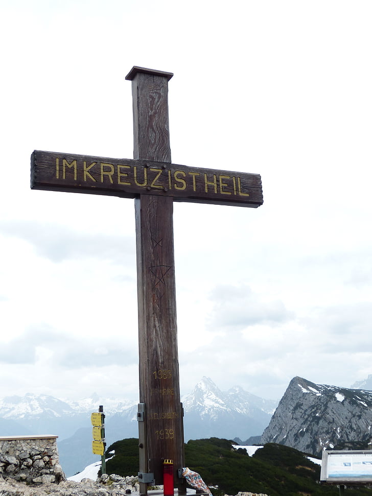 Salzburger hochthron, hegyi, alpesi, Summit cross, Unterberg