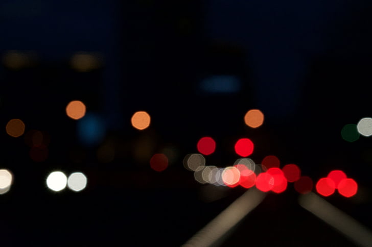bokeh, fons, llums de la ciutat, resum, borrosa, Centre, carrer de la ciutat