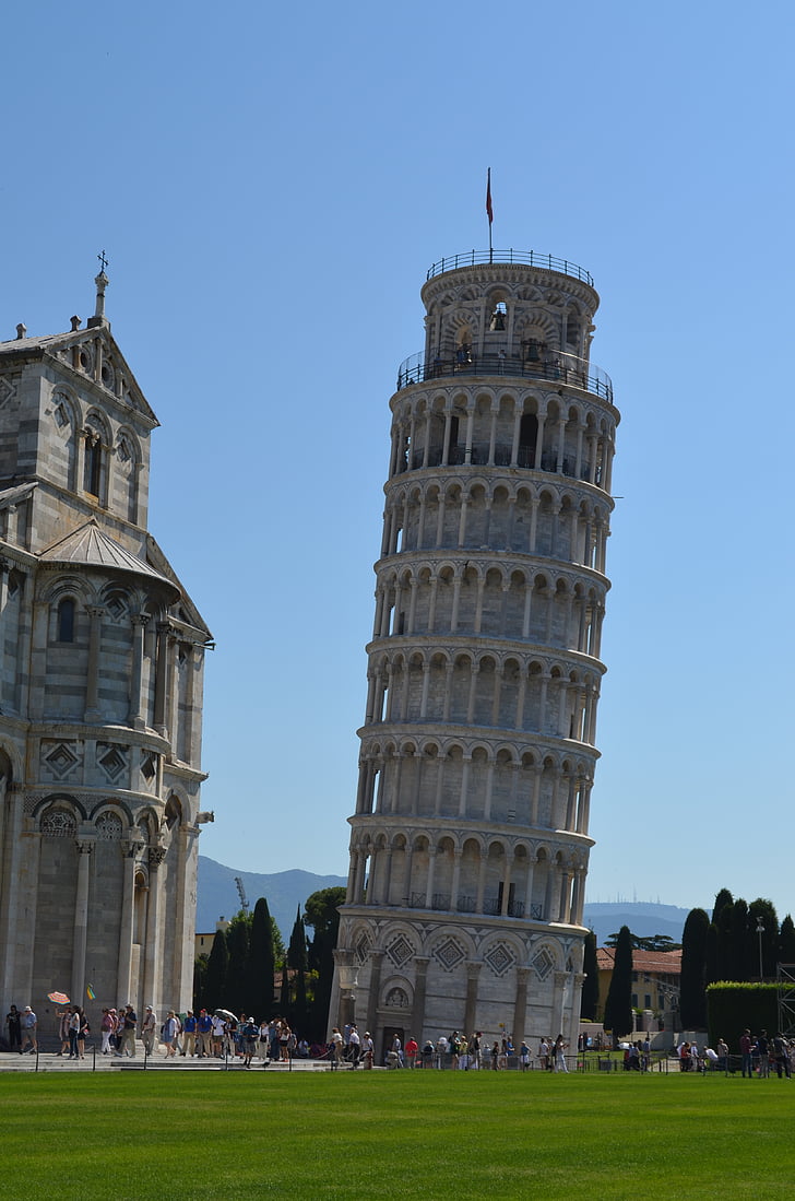 Pisa, Italia, menara miring, bangunan, Landmark, liburan, Kota