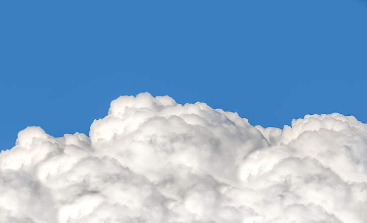 núvol, Cumulus, suau i esponjosa, inflats, cotó, cel blau, cel