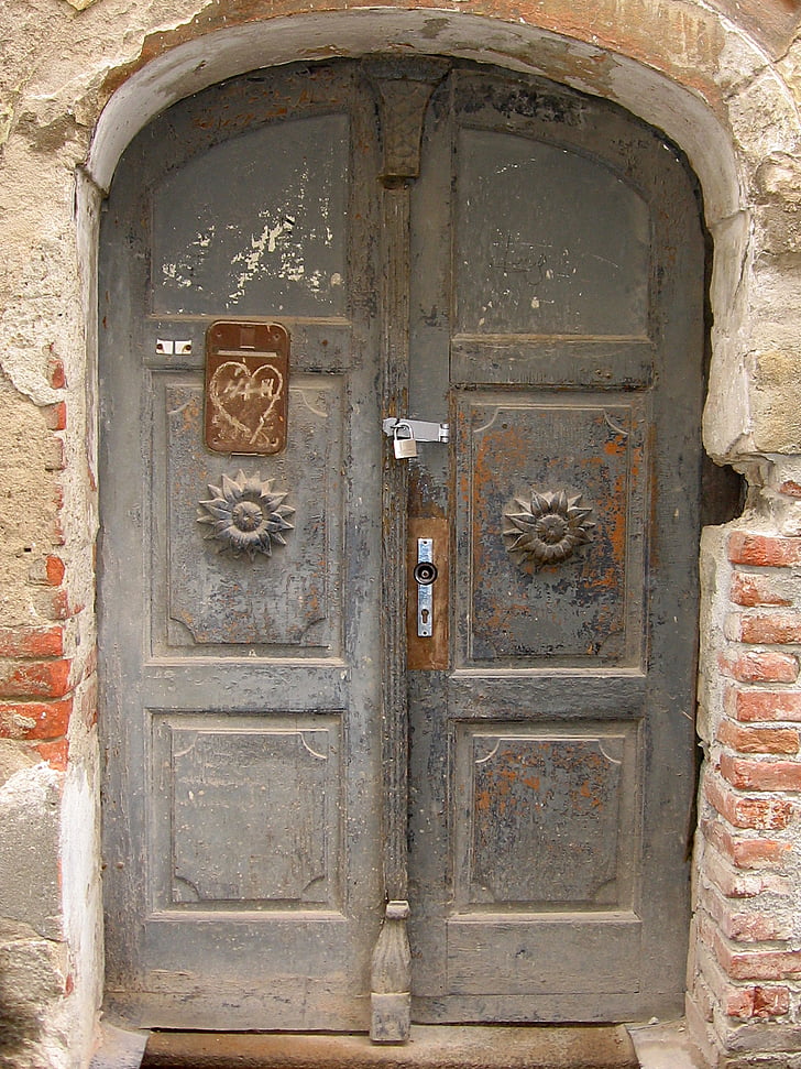 tikslas, durys, įvestis, namo įėjimas, senų durų, medienos, durų