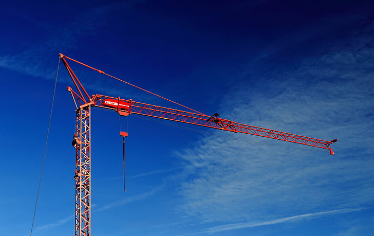 Crane, baukran, webbplats, teknik, byggnadsarbeten, Crane boom, Boom