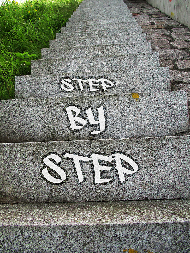 succès, progressive, carrière, escaliers, peu à peu, vers le haut, montée