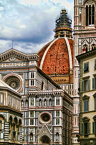 Italia, Tuscany, Florence, langit, awan, Panorama, Menara