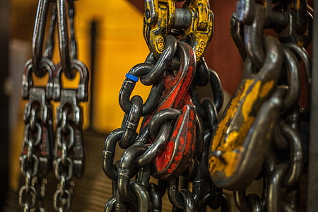 chain, hook, heavy, equipment, industrial, work, strong