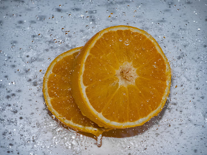 narancs, Splash, Slow Motion, csepp víz, gyümölcs, nagy sebességű felvétel, ehető