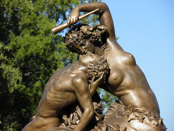 Parc tête d'or, Лион, Франция, Статуята, двойка