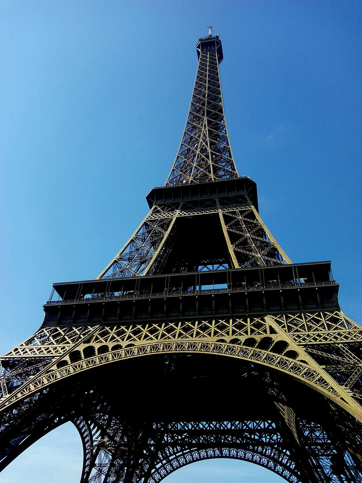 Parijs, Frankrijk, hemel, blauw, Frans, reizen, symbool