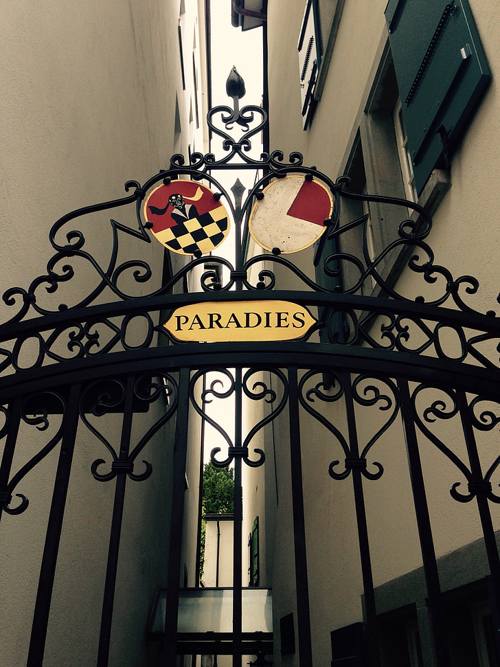 paradijs, doel, schild, Forge, Zurich, oude stad, Zwitserland