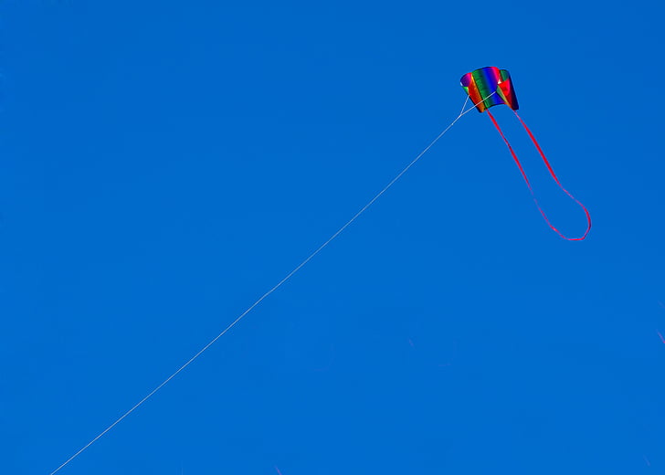 Kite, draken, Wind, strand, Noordzee, Nederland, blauw