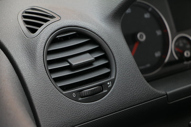 Automático, bocal de ventilação, painel de controle, Volkswagen, veículo, plástico, interior