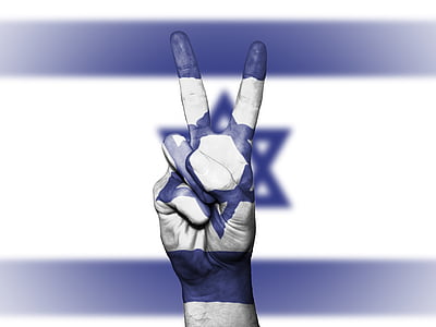 Israel, fred, hånd, nasjon, bakgrunn, banner, farger