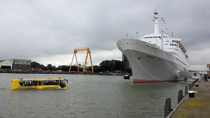SS rotterdam, Круизный корабль, Роттердам, водное такси, амфибия, Транспорт, Морские судна