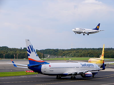 l'aeroport, aeronaus, Düsseldorf, sortida, aterratge, viatges, volar