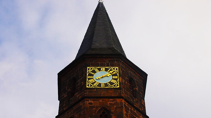 clock tower, tower, clock, sky, architecture, building, brick building