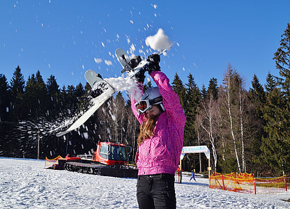 滚雪球, 冬天, 雪, 山脉, 游戏, 单板滑雪