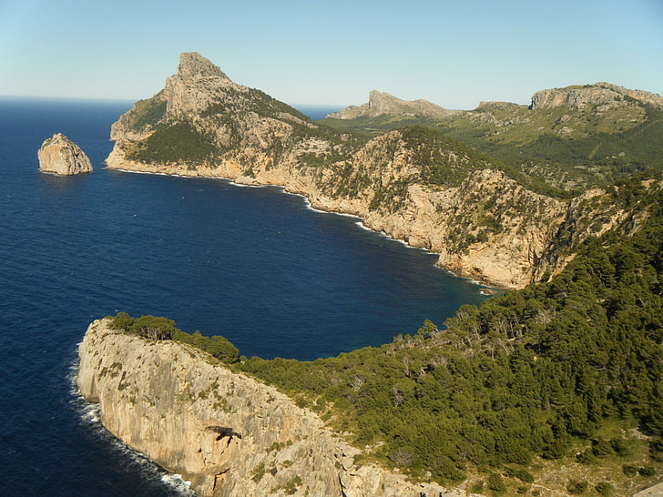Formentor, Majorka, wybrzeża, morze, krajobraz, wody, Rock