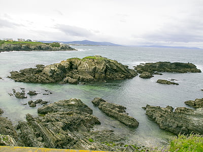 batu, tebing, laut, Tapia casariego, Asturias