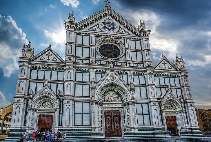 Santa croce-bazilika, Santa croce, templom, templom, a Dávid-csillag, zsidó star, Firenze