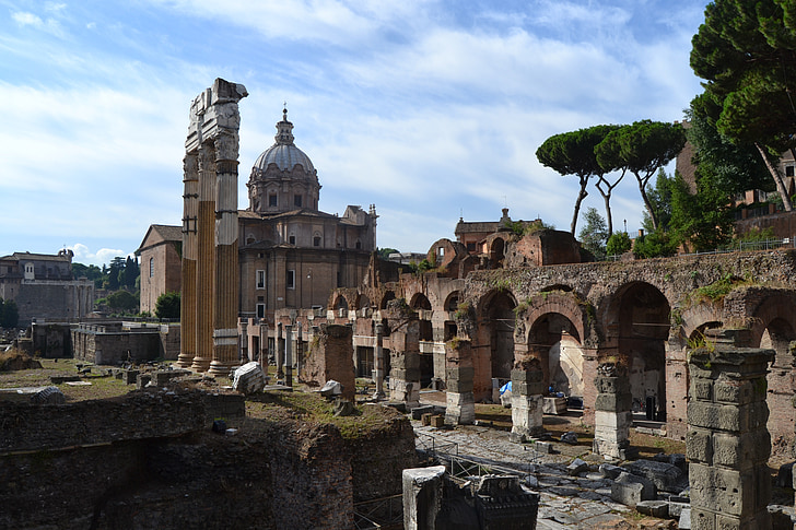 Foro romano, ruiner, hull, Imperiali, antikkens Roma, Italia, rundt