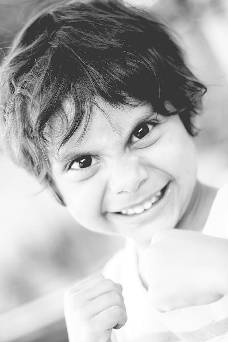 child, alegre, playing, black And White, smiling, people, happiness