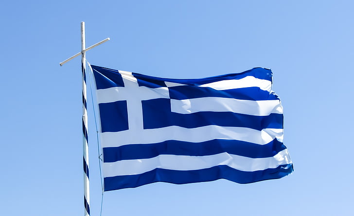 Grèce, pays, nation, Grec, drapeau, onduler, l’Europe