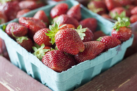 Erdbeeren, Markt, Erdbeere, Süß, Sommer, Garten, Ernährung