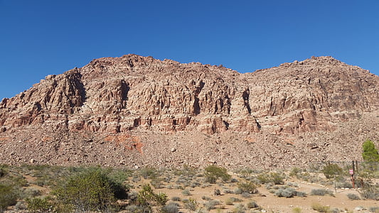 desert de, roques vermelles, Las vegas, Nevada, muntanya, sud-oest, sec