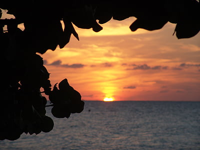 matahari terbenam, Jamaika, Karibia, tropis, eksotis, musim panas, Romance
