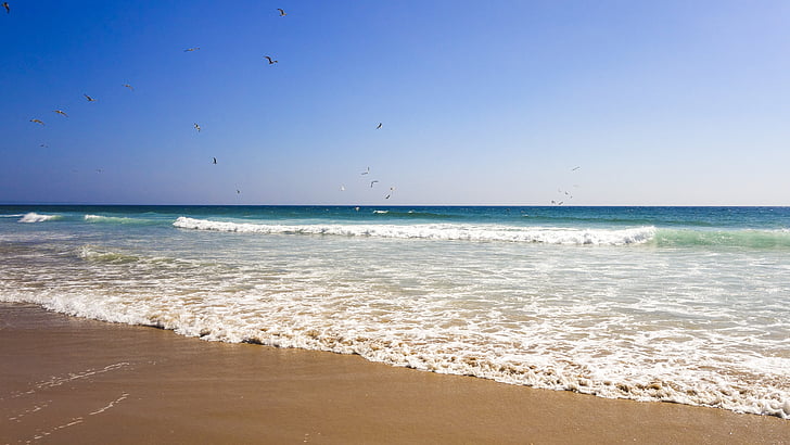 Beach, more, letné, Dovolenka, pri mori, Lisabonská, Portugalsko