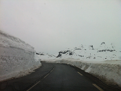 snø, veien, reise, Nevada, fjell, snødekte landskap, motorvei