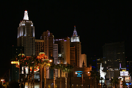 New york hotel, las vegas, Nevada, USA, noc, Kasíno, hazardné hry