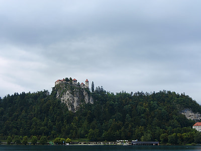 castle, slovenia, bled, mountain