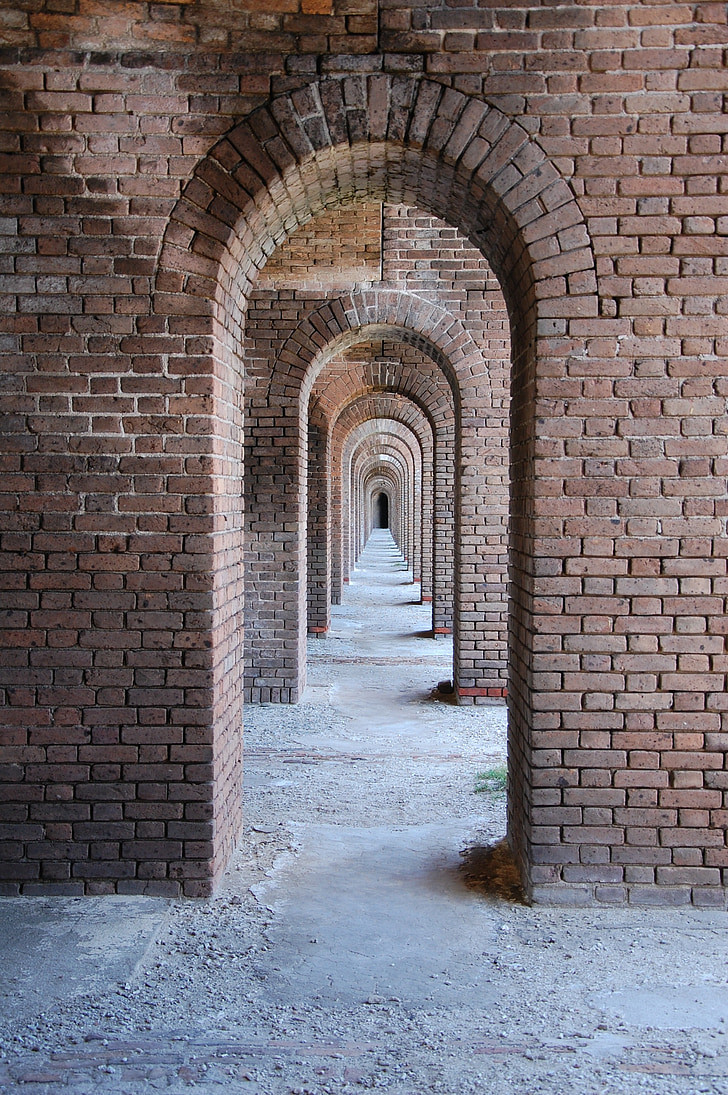 Archway, arco, architettura, Fort jefferson, Fort, storico, Florida