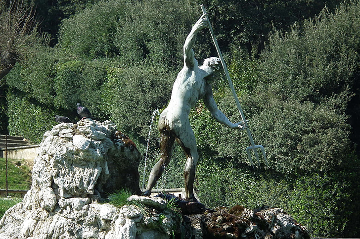 Neptune, bunda, lavagem, jardins de Boboli, piada