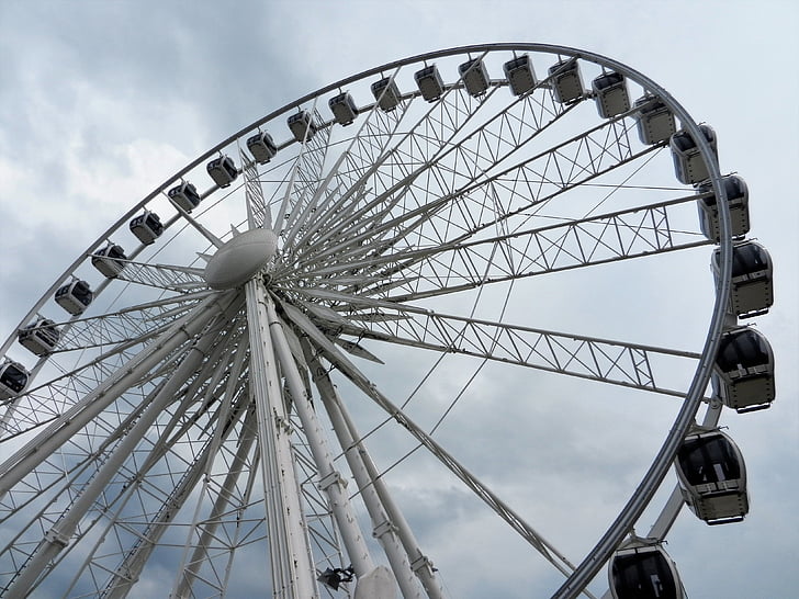Carousel, lunapark, giải trí, công viên giải trí, bánh xe, chiều cao của các, Ferris wheel