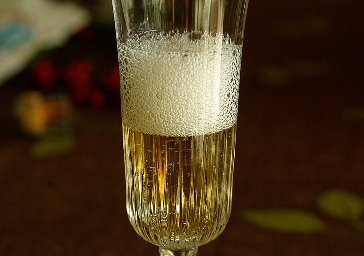 šampaňské, bubliny, pěna, víno