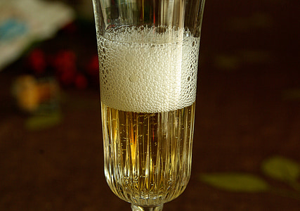champagne, bubbles, foam, wine