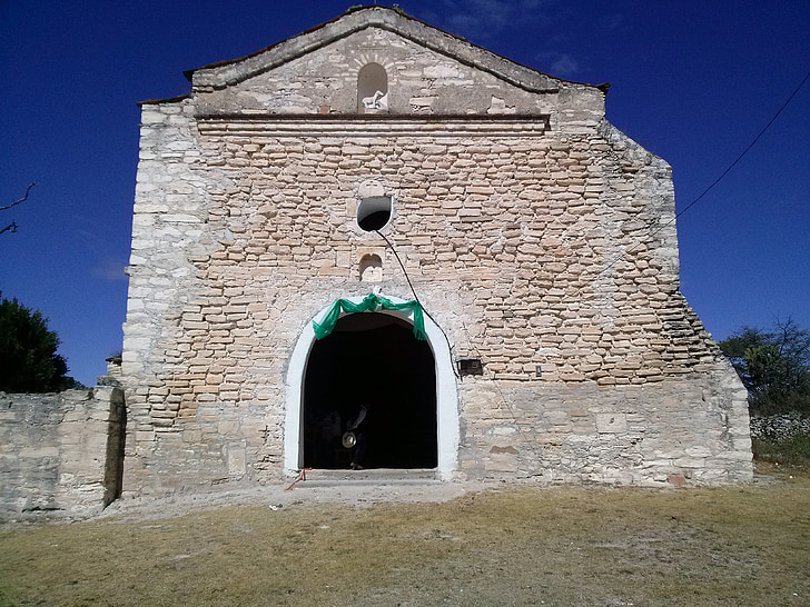l'església, herba, sala, persones, Oaxaca, vell, històric