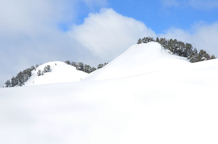 hó, por, Ski, hegymászás, mérhetetlen, téli ünnepek, táj