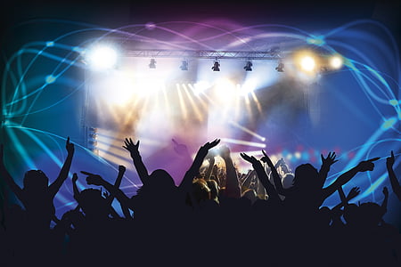 konser, panggung, penggemar, musik, Partai, orang-orang, konser rock