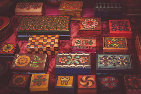 art, boxes, color, colorful, colourful, container, craft