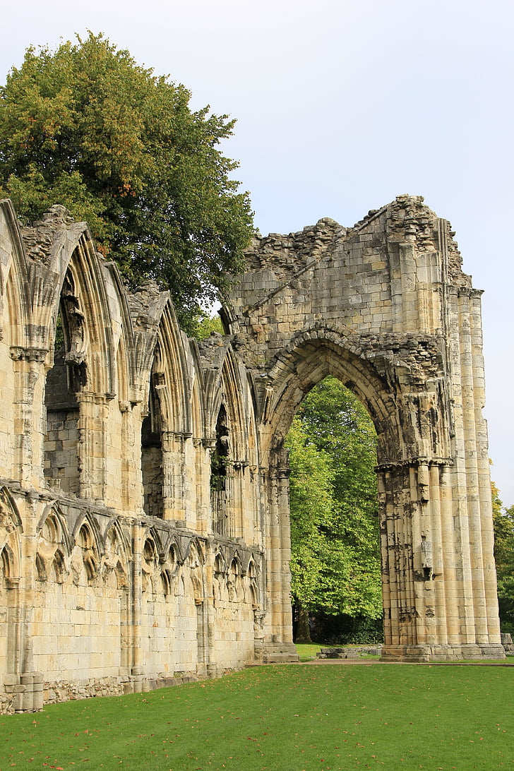 Abbey, York, Yorkshire, arsitektur, Inggris, bersejarah, Kristen