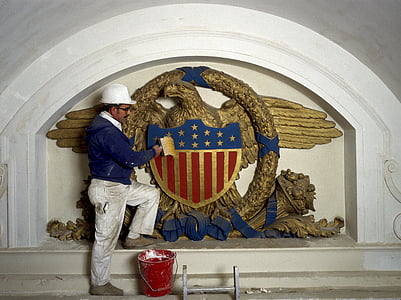 renovācija, darba, būvniecība, Union station, Washington, DC, darba ņēmējs