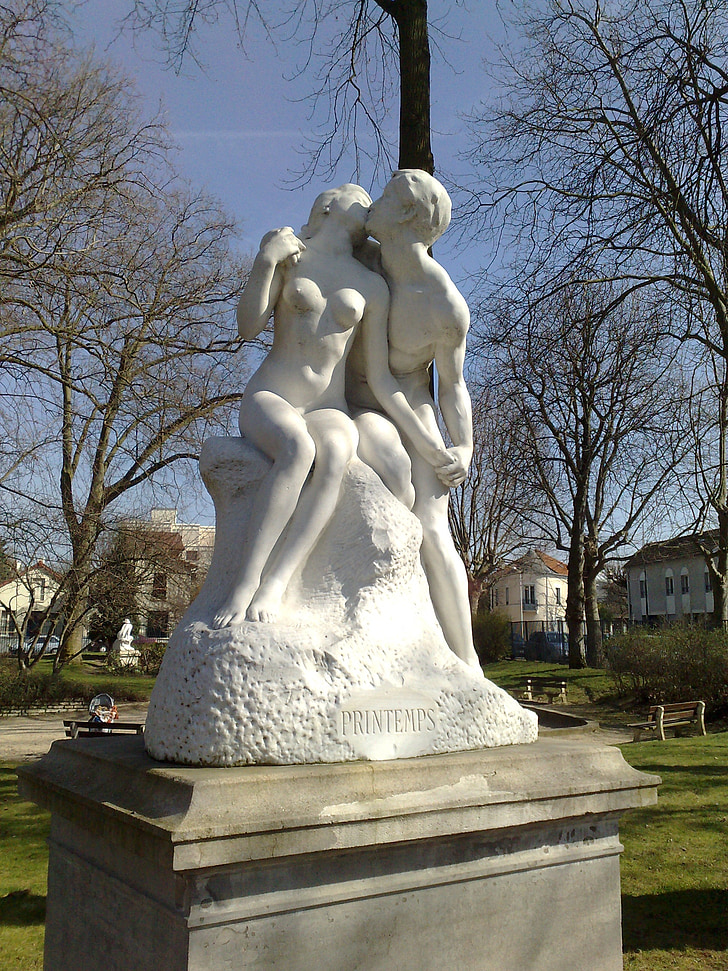 Statue, kevadel, Armunud, paar, Armastus