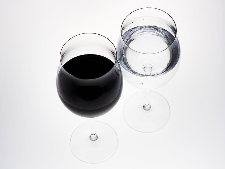 gelas anggur, gelas anggur, kacamata, anggur merah, transparan, mengkilap, jelas