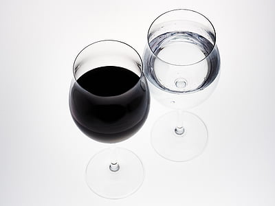 Copa de vino, copas de vino, gafas, vino tinto, transparente, brillante, claro